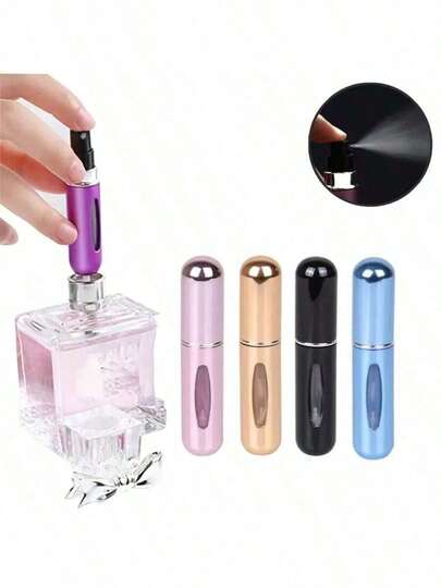 1 pieza Atomizador de perfume portátil y mini - Dispensador de fragancia recargable de tamaño de viaje - Ideal para llevar tus fragancias favoritas en bolsos, bolsillos, bolsas de gimnasio y durante viajes o compras - A prueba de fugas, fácil de llenar y perfecto para fiestas y uso diario Botella de perfume de vuelta al colegio (color aleatorio)