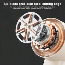 可充电电动织物除毛器，配备6个刀片、数字显示屏，家用除毛器，适用于衣物、沙发、家具、围巾等物品的除毛。 - 彩色 - 查看 3