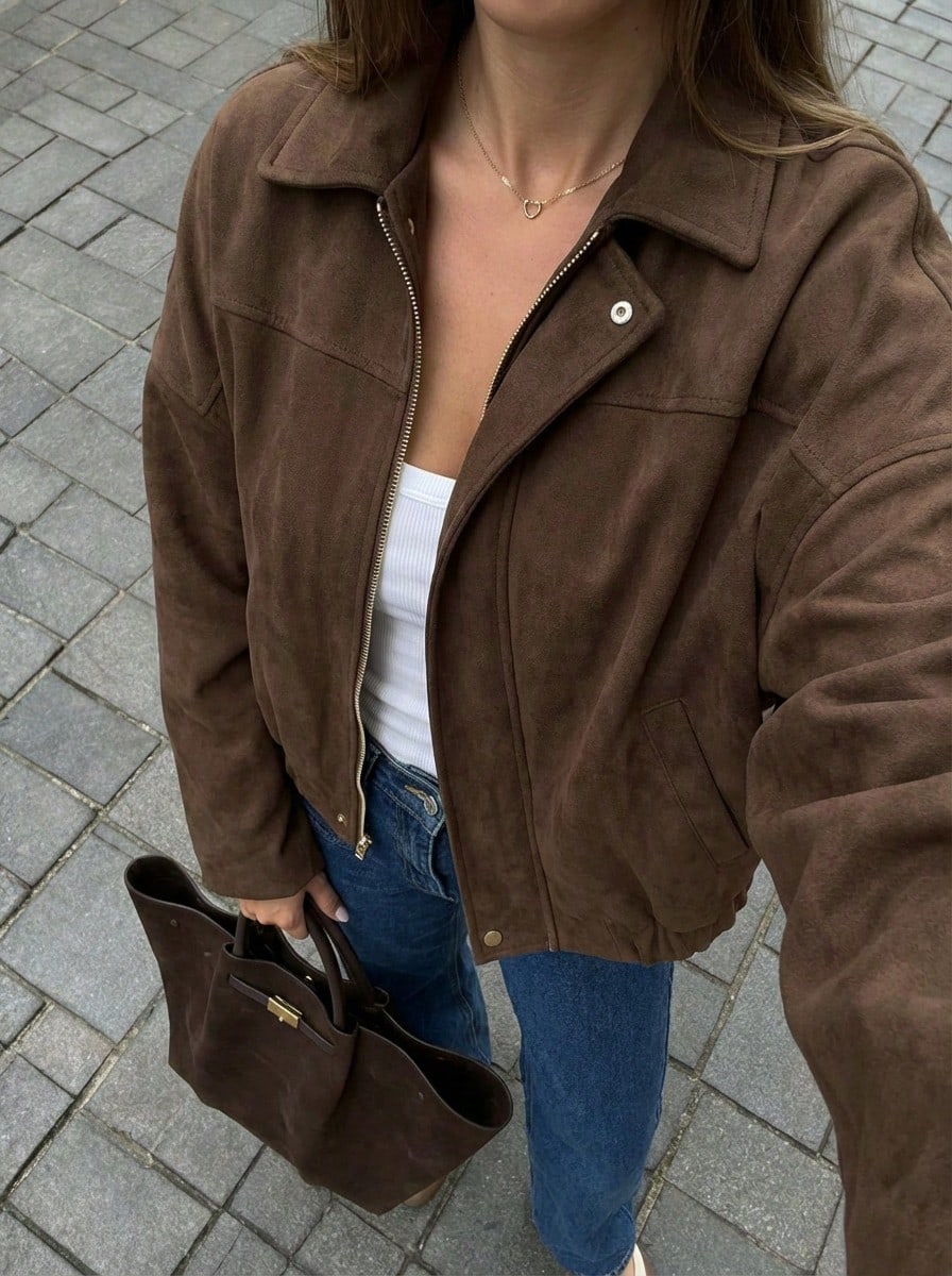 Buzzelle MUMRAP Women Casual Street Fashion Turndown Collar Jacket Vintage Long Sleeve Zipper Loose Coat Winter