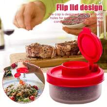4pcs Salt And Pepper Shakers Moisture Proof Set Of Salt Shaker To Go Camping Picnic Outdoors Kitchen Lunch Boxes Travel Spice Set Clear With Red Lids Plastic Airtight Dispenser