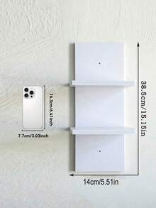 Multi-Layer Corner Shelf, Floating Corner Shelf, Wall-Mounted Storage Organizer Rack, Made Of PVC Material, Easy To Assemble, Multi-Layer Wall-Mounted Shelf, Suitable For Bedroom, Bathroom, Kitchen, Office, Living Room, Room, Bookshelf, Etc. An Ideal Choice For Autumn Decoration, Canvas Wall Art, Home Christmas Decoration, Outdoor Decoration, Wall Decoration, Home Decoration. Suitable For Placing Small Decorative Items (1 Pc). (High-Quality PVC Material, Non-Wooden - Waterproof And Easy To Clean) - Multicolor - View 12