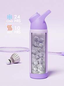 Bình nước giữ nhiệt bằng thép không gỉ 710ml (24oz/710ml) có ống hút và tay cầm, hai lớp cách nhiệt giữ lạnh đến 36 giờ, nắp chống rò rỉ Tritan, thích hợp cho thể thao và du lịch. - Màu tím - Xem 4