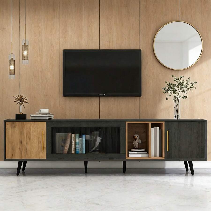 Television Stands & Entertainment Centers - Grey + MDF + 90 Inches Or Larger-1 - View 1