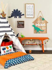 恐龙主题男孩房装饰挂牌，儿童房装饰，装饰牌匾，小人国洞穴标牌，游戏室，婴儿房装饰，男孩礼物 - 彩色 - 查看 7