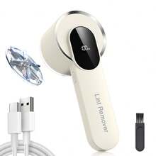 可充电电动织物除毛器，配备6个刀片、数字显示屏，家用除毛器，适用于衣物、沙发、家具、围巾等物品的除毛。 - 彩色 - 查看 10