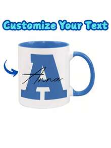 1pc Customized A-Z Ceramic Coffee Mug, Personalized With Name And Text, 11oz Initial Letter Cup, Hot/Cold Beverage, Birthday, Christmas, New Year, Valentine's Day, Mother's Day, Holiday, Home Decor, Personalized Gift, Christmas Gift, Room Decor, Kitchen Decor, Men's Gift, Women's Gift, Mom's Gift, Dad's Gift, Holiday Calendar - Multicolor - View 14