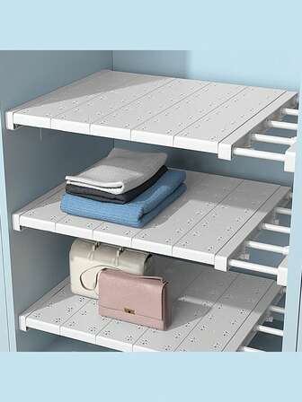 Tabique de almacenamiento retráctil sin clavos para armario, tabique de cocina, armario de dormitorio, estantería de varios niveles, estantería de baño