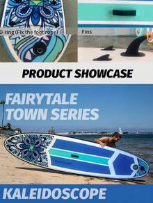 YHW-SURF 320cm Inflatable Surfboard, Adult Beginner Paddle Board, Yoga Fishing Board, Portable Inflatable Slip Board, Includes Professional Foot Rope, Air Pump, Backpack - Fairy Tale Series - View 7