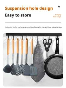 Cooking Spatula With Silicone Head And Stainless Steel Handle, Non-Stick Cookware Spatula, Kitchen Utensil - Grey - View 9