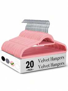 5 buc/10 buc/20 buc umerașe din catifea, umerașe pentru haine care economisesc spațiu cu bară de cravată, umerașe din fetru antiderapant cu crestături pentru umeri, umerașe rezistente pentru haine, cămăși, pantaloni, rochii