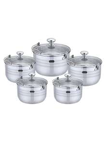 Juego Ollas 10 Pz Acero Inoxidable Inducción - Plateado - Ver 8