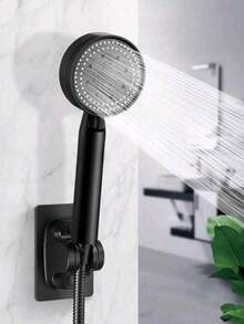 Advanced ABS Material 5-Mode Shower Head With High-Pressure Function. Shower Set Consisting Of Three Pieces (5-Position Adjustable Shower Head + 59-Inch Flexible Hose + Shower Base) - Choose The Individual Shower Head Or The Complete Set Including The Bracket.