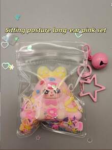 一套星星钥匙扣，坐姿长耳款，精致亮片装饰，可作桌面摆件、汽车装饰、精美包包挂件，适合节日礼物交换、学生奖励、毕业礼物、生日礼物、节日纪念礼物、家庭聚会等场合。 - 彩色 - 查看 11