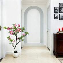 120cm Hohe Künstliche Pflanze – Kunstbaum mit lebensechten Blättern & Blüten, Stehpflanze im Topf für Wohnzimmer, Büro, Vorplatz, Hochzeitsdekoration - Grün - 120 cm - Übersicht 8