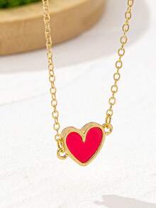 4pcs/Set Fashionable Delicate Sweet Cute Heart Pendant Necklace, Suitable For Women's Daily Wear And Best Gift For Valentine's Day, Girlfriends, Mothers - Multicolor - View 7