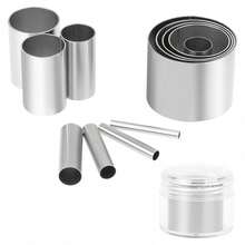 Hollow Punch Cutter Set, Stainless Steel Round Embossed Cutting Mold, Ceramic Dotted Baking Mold Cutter, Suitable For Clay Pottery Crafts, With Storage Box - White - View 6