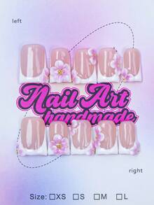 10片/套 手工制作鸭嘴Y2K坏女孩风格美甲贴片，裸色和白色甲片，饰有花朵、新月、不对称金属液体图案，法式美甲设计，适合女性和女孩，可用于派对、婚礼、日常佩戴，包含工具包，是绝佳的美甲用品礼品。 - 白色 - 查看 1