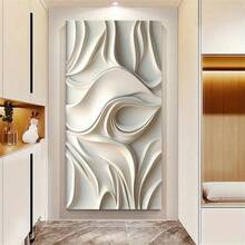 Tranh in trên vải canvas không khung phong cách tối giản Bắc Âu, màu be, họa tiết đường cong hiện đại, thích hợp trang trí phòng khách, phòng ngủ, hành lang. - Nhiều màu - Xem 3