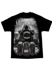 DAVID GONZALES DGA RIDE OR DIE STAIRWAY TO HEAVEN SKULL OUTLAW T SHIRT - Black - View 1