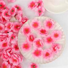 50pcs/100pcs Peach Blossoms, Cherry Blossoms, Plum Blossoms, Flower Petals, Flower Branches, Photography Props, Wedding Scenery, Headwear, Fake Flowers DIY - Pink - View 4