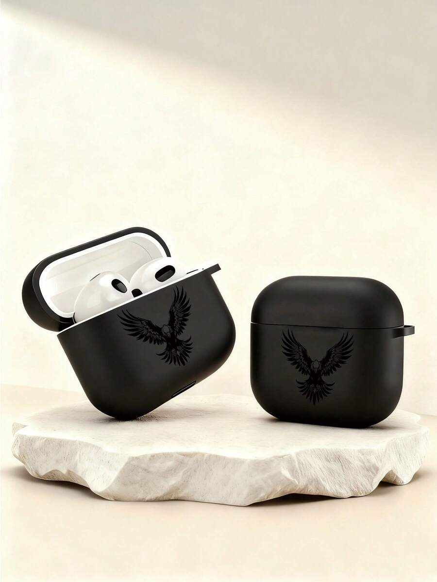 Eagle Pattern Earphone Case 1/2 Generation Earphone Protective Cover New Wireless Earphone Protective Case 3/Pro/Pro2 Earphone Protective Cover Boyfriend/Girlfriend Gift - Black - View 1