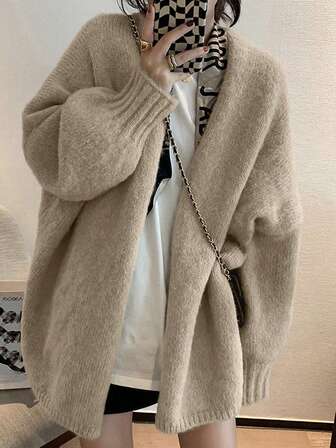 女士宽松休闲针织开衫，秋冬款