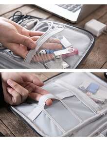 1pc Creative New Fashionable Cute Minimalist Large Capacity Digital Storage Bag, Thickened Waterproof Shockproof Anti-Pressure Wear-Resistant Digital Accessories Organizer Bag, Electronics Protective Case, Multi-Function Storage Bag, Cosmetic Bag, Coin Purse, Compact And Portable, Can Store USB, Data Cables, Chargers, Cards, Pens, ID Cards, Earphones And Other Items, Suitable For Travel, Business Trip, Office, Meeting Room, Study, Library, Hiking, Vacation, Outdoor, Student Dormitory Essentials Camera Case Camera Bag Charger Case Packing Cubes For Women For Men Charger Bag - Multicolor - View 3