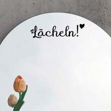 1张“你看起来很棒哦啦啦”镜面防水贴纸，适用于浴室化妆镜，提升自信，可贴于门窗墙壁等家居装饰。 - 黑色 - 查看 3