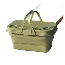Large Capacity 2-In-1 Portable Picnic Basket With Plastic, Insulated Cooler Box, Foldable Tabletop, And Handles
