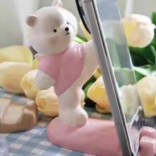 Raised-Paw Bear Phone Stand (Random1)– Cute Raised-Paw Bear Design, Supports Your Phone, Cute Desktop Ornament, Creative Cartoon Support Stand & Healing Home Decor - Multicolor - View 3