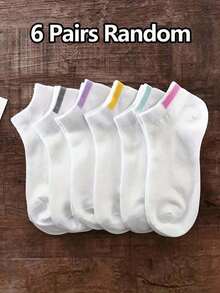 12/6/1 Pairs Kids Sports Ankle Socks, Soft & Lightweight Low-Cut Socks, Solid Color Casual Socks, Boat Socks, Striped Heel Design, Minimalist & Versatile, Suitable For Boys And Girls, Spring/Summer - Multicolor - View 11