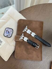 1pc Apple Doodle Dog Band - Black, Brown, White Compatible With Apple Watch Band 38/40/41/(S10/11) 42 42/44/45/49/(S10/11)46, Understated Luxury Fashion Metal Band, Compatible With AppleWatch Ladies, Stainless Steel, Compatible With AppleWatch SE, Series 11 10 9 8 7 6 5 4 3 2, Animal Dog - Multicolor - View 7