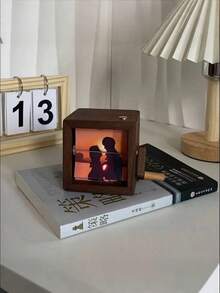 Custom Handmade Flip Book Photo Frame , Personalized Wood Hand-Cranked Animation Box, 8 Photos Display, Memorial Album With Beech/Black Walnut Fram, Suitable For Couples, Birthday, Anniversary, Christmas - Multicolor - View 9
