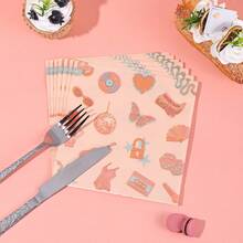 20张/40张/60张，歌舞女郎派对餐巾纸，橙色歌舞女郎鸡尾酒餐巾纸，炫彩派对装饰，适合生日、单身派对、女孩之夜用品，橙色歌舞女郎主题派对纸巾，带有迪斯科球/蝴蝶/牛仔靴图案，适合女性和女孩 - 彩色 - 查看 1