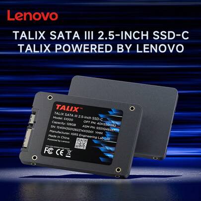 Lenovo Talix SATA III 2.5" High-Speed Solid State Drive (SSD), C Interface, Storage Capacity 128GB, 256GB, 512GB, 1TB, 2TB, Read/Write Speed 560/500 MB/S, Low Latency, High Fluency, Compatible With Laptops And Desktops, Computer Storage, High-Performance Hard Drive, Fast Data Transfer, Solid State Drive, Office Users, Home PC Users