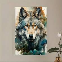 1 pieza Cartel de arte de pared de lienzo del Rey Lobo Espíritu Salvaje, obra de arte personalizada, decoración del hogar, pintura de lienzo sin marco