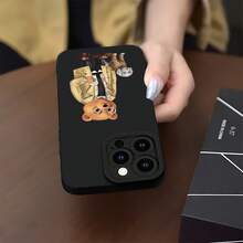 Protege tu Teléfono con una Funda Suave de Teléfono Simple con Patrones de Perro y Oso, Impresión UV, Cubierta Mate de Protección Completa de 360 Grados para Apple  11 12 13 14 15 16 17 Pro Max, el Mejor Regalo de Cumpleaños para Niña o Niño - Negro - Ver 9