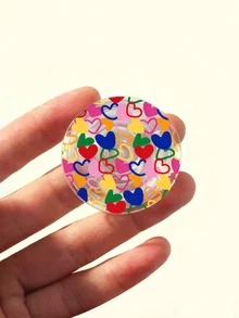 Soporte de teléfono móvil con cojín de aire con forma de corazón y cerezas, agarre de teléfono inteligente, soporte de funda adhesiva para teléfono, soporte de teléfono ajustable y conveniente, adecuado para todos los teléfonos - Multicolor - Ver 7