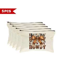 Sac organisateur de maquillage style Y2K avec nœud papillon, trousse de toilette de voyage portable, sac multifonctionnel, porte-pinceaux, étui à crayons, ensemble cadeau de fête, sac à fermeture éclair pour rouge à lèvres, pinceaux, téléphone, porte-monnaie, convient pour la maison, les voyages, la plage, la piscine, les fêtes, l'école - Beige - Voir 33