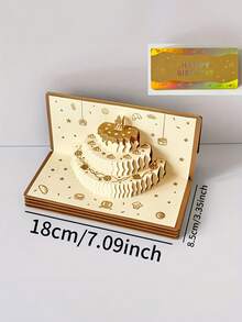 1 Thiệp chúc mừng sinh nhật gấp gọn (6 ngăn), thiết kế phong bì sáng tạo hình bánh kem 3D, quà tặng độc đáo cho các dịp lễ và sinh nhật, thiệp mời dự tiệc, thiệp chúc mừng ngày lễ, phong bì độc đáo, chủ đề giả tưởng, giấy cao cấp, in chất lượng cao, bộ thiệp chúc mừng. - Nhiều màu - Xem 3