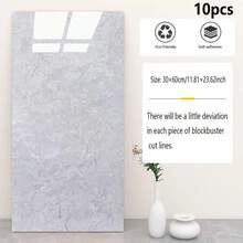 10/20/50pcs Marble Effect Self-Adhesive Wall Tiles, Vinyl Foam Wall Stickers, Waterproof And Moisture-Proof, Easy To Clean And Cut, For Bathroom, Living Room, Kitchen, Bedroom Renovation - Multicolor - View 14