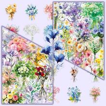 Conjunto de 50 adesivos florais transparentes, adesivos decorativos minimalistas com plantas para estante, álbum e espelho. - Multicolorido - Ver 1