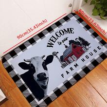 1pc Black & White Checkered Border Buffalo Pattern Kitchen Rug, Modern Minimalist Absorbent Non-Slip Kitchen Mat, Dirt-Resistant Easy To Clean Kitchen Floor Carpet, Decorative Absorbent Quick-Drying Kitchen Rug, Odorless Thick Soft Kitchen Small Rug, Non-Slip Decorative Kitchen Carpet, Dirt-Resistant Easy To Clean Entryway Welcome Mat - Multicolor - View 17