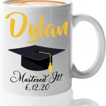 1个，11盎司毕业庆典马克杯，学士帽卷轴，2025届、2026届学生毕业礼物，可定制毕业姓名马克杯，大学及研究生毕业派对纪念礼物，多色高品质马克杯，咖啡杯，牛奶杯