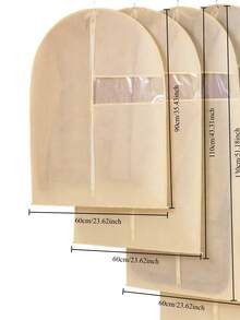 3件套衣物防尘罩，适用于皮草大衣、西装外套，防尘袋，带收纳挂袋，无纺布小窗户防尘罩 - 彩色 - 查看 8