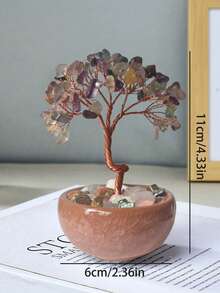 1 件水晶树装饰、圣诞桌面装饰礼物、家居装饰、办公桌装饰、派对礼品、卧室装饰、办公室装饰、房间装饰、房屋装饰、办公桌配件、桌面装饰、优秀的教师礼物、办公桌用品、粉色装饰、水晶饰品、婚礼用品