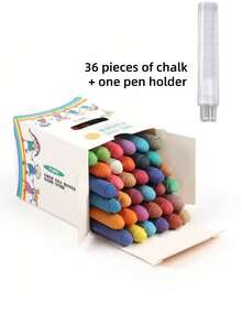 Bộ 48/36/24/20 viên phấn không bụi cho trẻ em, kèm hộp đựng phấn, phấn vẽ vỉa hè nhiều màu sắc, phấn mầm non có thể giặt sạch, thích hợp cho hoạt động nghệ thuật ngoài trời, vẽ nguệch ngoạc, phấn bảng. - Nhiều màu - Xem 13