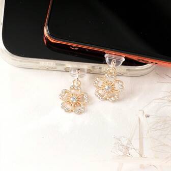 1pc Beautiful Little Flower Charm/Mobile Phone Charging Port Dustproof Plug/Decorative Pendant/Suitable For Iphone/Type-C Plug