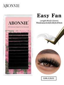 Abonnie 12排D卷曲羊绒易扇形睫毛 绽放睫毛延长花束预制延长睫毛 0.03毫米 0.05毫米 0.07毫米 10-16毫米 超浓密扇形睫毛混合 8-15毫米 14-22毫米 18-25毫米 自动开花快速绽放睫毛化妆睫毛簇，睫毛簇，单根睫毛，睫毛，假睫毛 - D - 查看 20