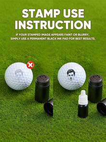 Personalized Golf Ball Stamp With Letter Initials, Birthday Gift, Father's Day Gift, Gift For Golfer, Birthday Gift, Gift For Best Friend, Gift For Boyfriend/Girlfriend, Gift For Her - Black - View 3